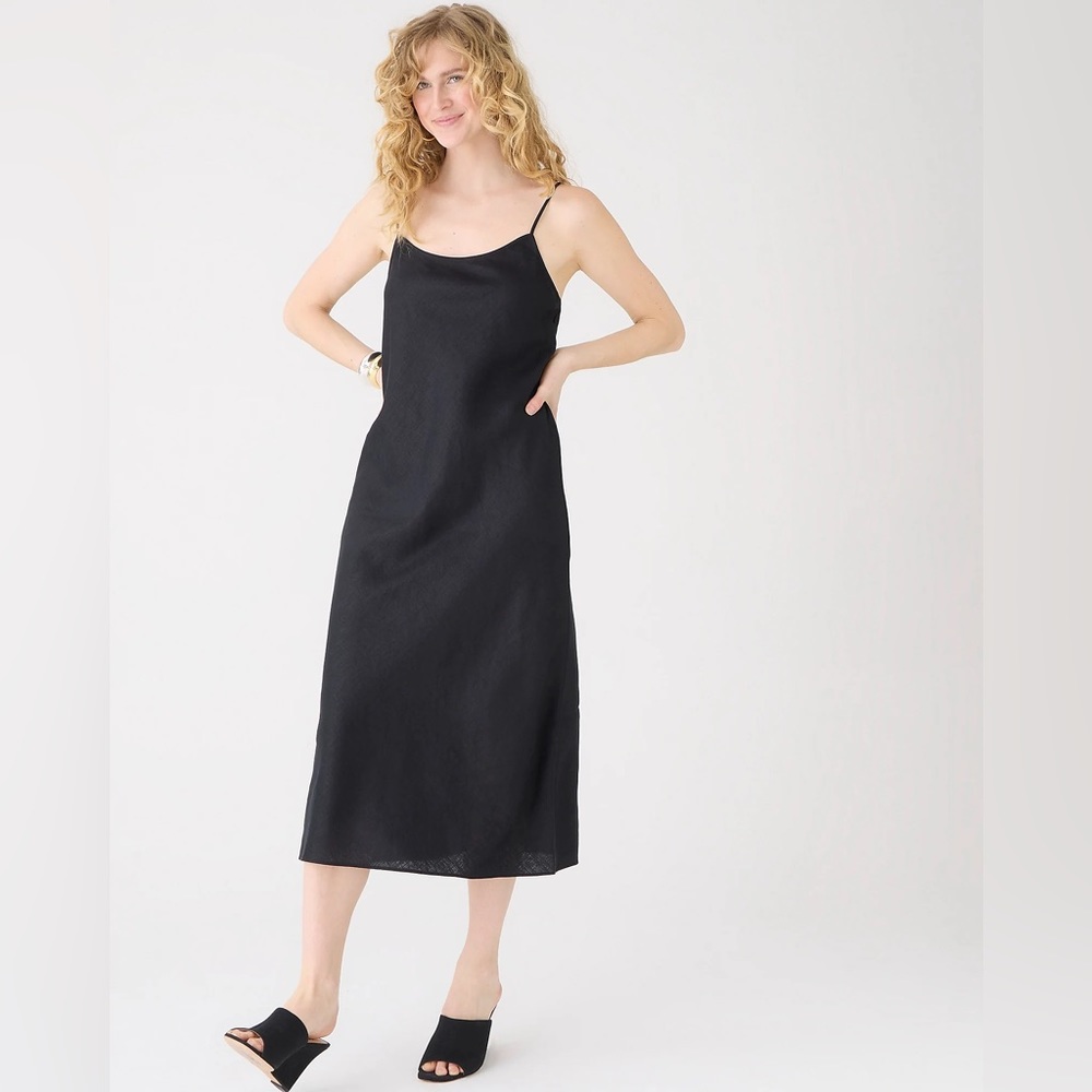 J.Crew Tall Gwyneth slip dress in linen BR424